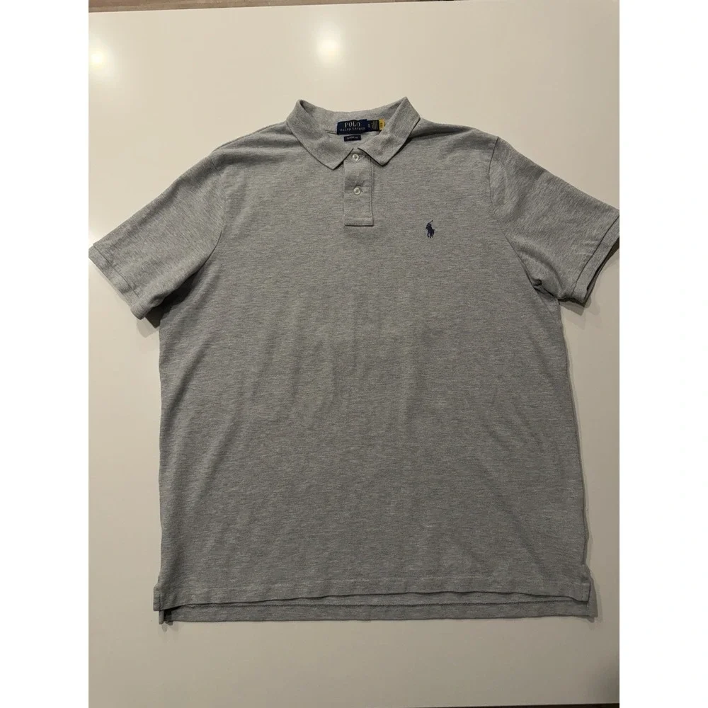 Polo Ralph Lauren Classic Fit Mesh Polo Canterbury Heather Gray Mens XL